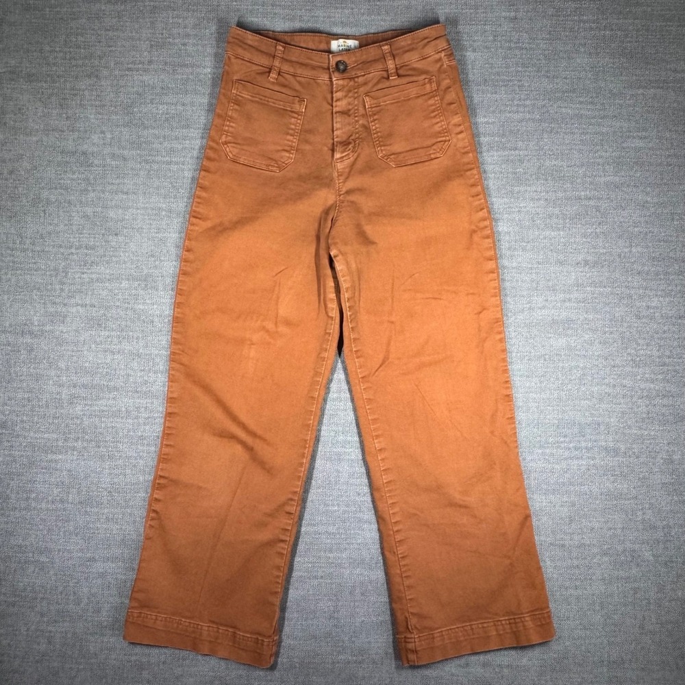 Marine Layer Bridget Pant Size 6 Burnt Orange Wide Leg Patch Pocket Trousers